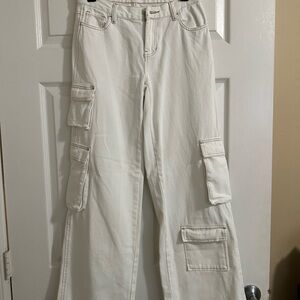 Women's White Cargo Jeans